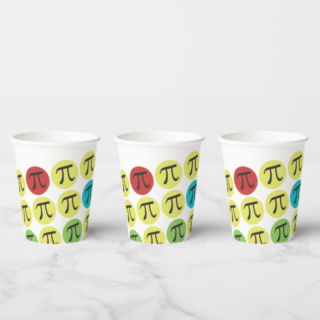 Pi Symbols Colorful Mod Paper Cups (Multi)