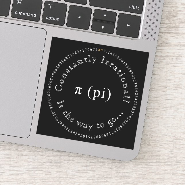 Pi, The Irrational Mathematical Constant Fun Vinyl Sticker (Detail)