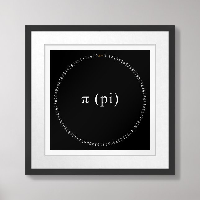 Pi, The Irrational Mathematical Constant Math Nerd Framed Art (Framed Front)