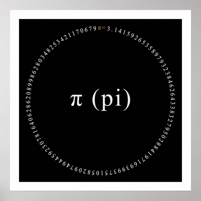Pi, The Irrational Mathematical Constant Math Nerd Poster (Front)