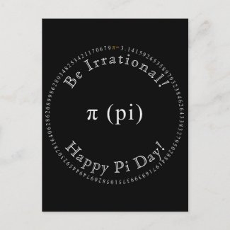 Pi, The Irrational Mathematical Constant Postcard