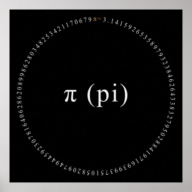 Pi, The Irrational Mathematical Constant Poster (Front)