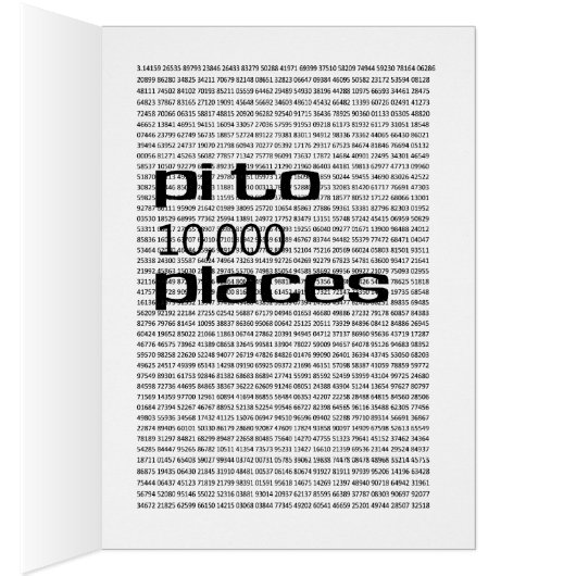 Pi to 10000 places (Inside (Right))