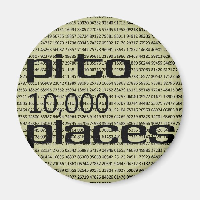 Pi to 10000 places magnet (Front)