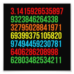 Pi Value Math Teacher Mathematics Maths Student Photo Print