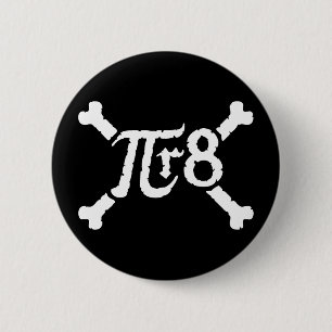 Pi x Radius to the 8th Power = Pirate Pinback Button