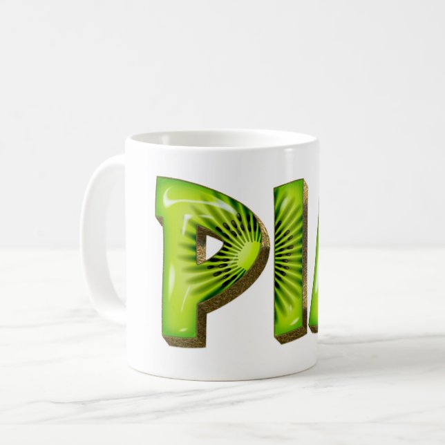 Pia Name Kiwi Style Mug Tea Mug Coffee Mug (Front Left)