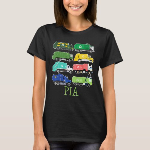 Pia Trash Truck For Kids Collector Ecologist Garba T_Shirt