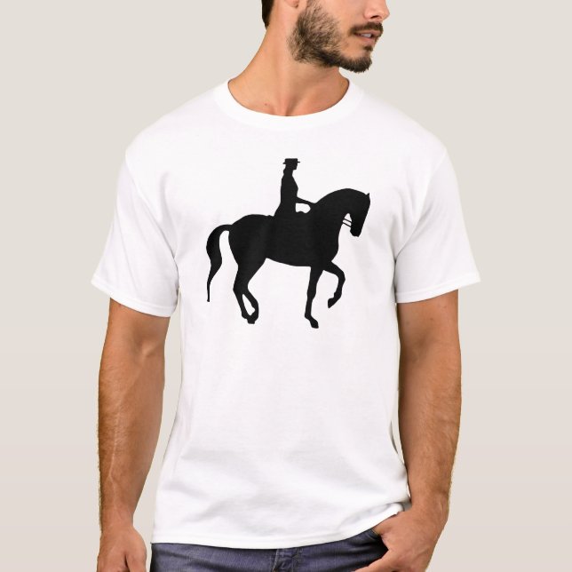 Piaffe Dressage Horse and Rider (black) T-Shirt (Front)