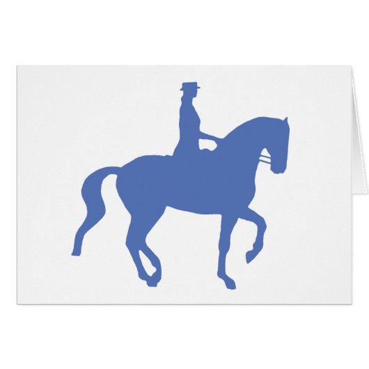 Piaffe Dressage Horse and Rider (blue) (Front Horizontal)
