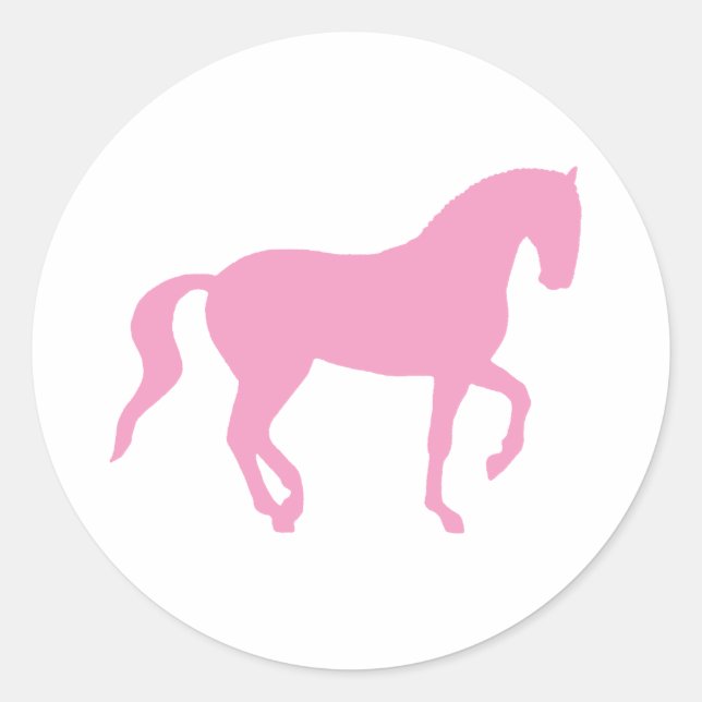 Piaffe Horse (pink) Classic Round Sticker (Front)