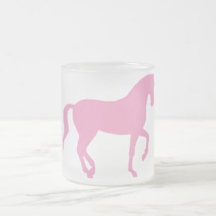 Piaffe Horse (pink) Frosted Glass Coffee Mug