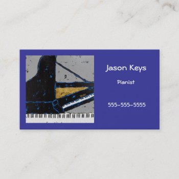 Pianist Business Card With Cool Grand by ronaldyork at Zazzle