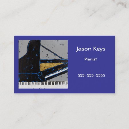 Pianist Business Card With Cool Grand