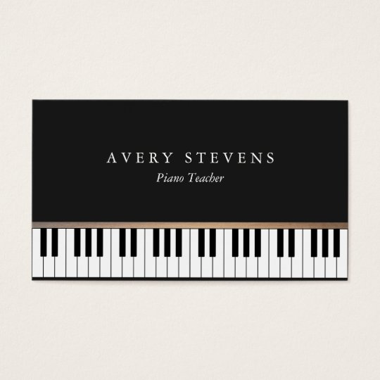 Pianist Elegant And Simple Black Piano Keys Business Card