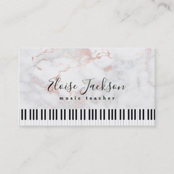 Pianist Elegant Pink Marble Business Card by musickitten at Zazzle