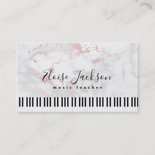 pianist elegant pink marble business card