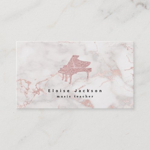 pianist elegant pink marble business card