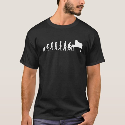 Pianist Evolution Funny Piano Player Cool Gift T_Shirt