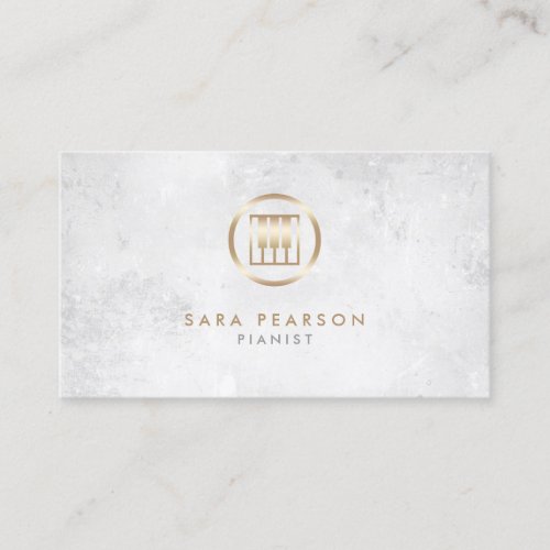 Pianist Gold Piano Keys Icon Business Card