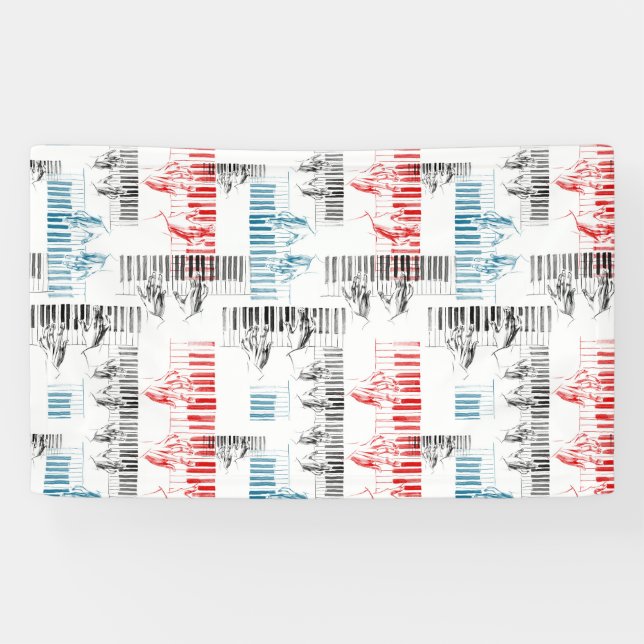 Pianist hands pattern banner (Horizontal)