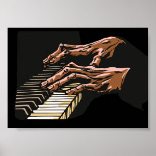 Pianist Hands Playing Piano – Poster