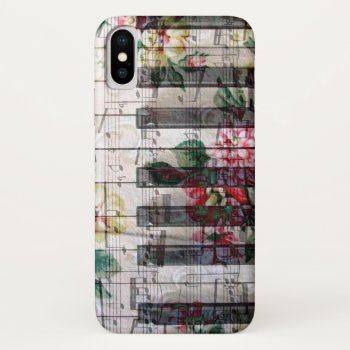 Pianist Keyboard Girly Vintage Music Iphone X Case by musickitten at Zazzle