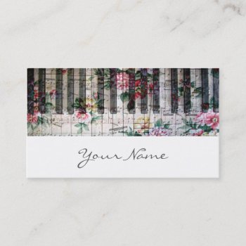 Pianist Keyboard Girly Vintage Music Profile Card by musickitten at Zazzle