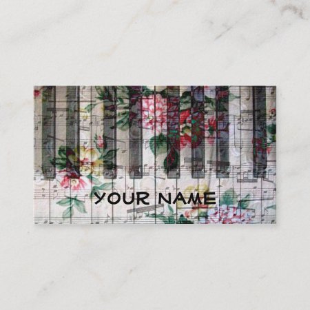 Pianist Keyboard Piano Vintage Girly Music Business Card