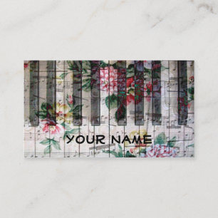pianist keyboard piano vintage girly music business card