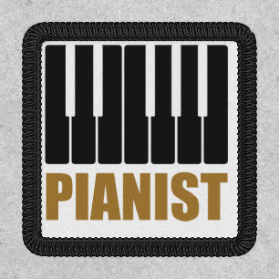 Pianist Modern Typography Iron On Patch