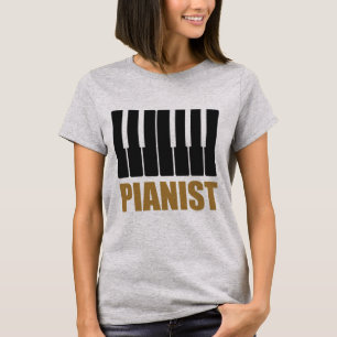 Pianist Modern Typography T-Shirt