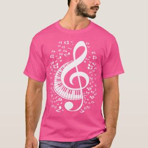 Pianist Music Notes Treble Clef Piano Player Keybo T-Shirt