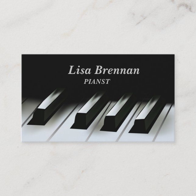 Pianist  Musician , Classics Player Teacher School Business Card (Front)