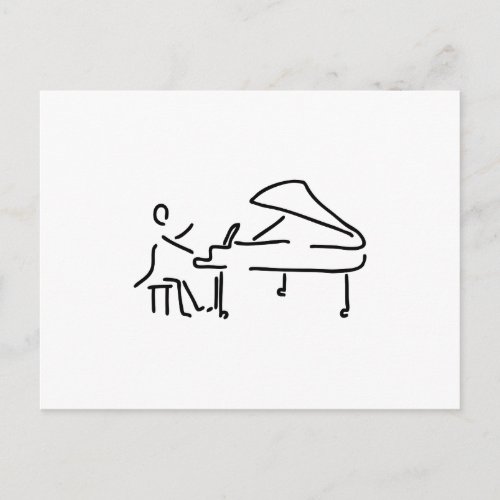 Pianist Musiker spielt Klavier Piano Fluegel Postcard