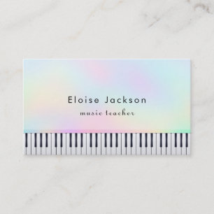 pianist pastel colors music teacher business card