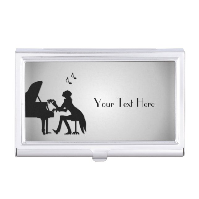 Pianist Personalized Business Card Case (Front)