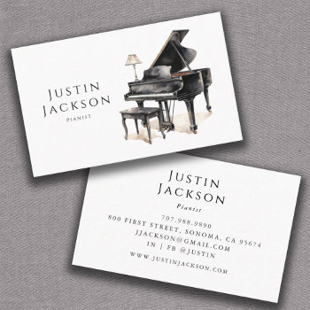 Pianist Piano Music Teacher Business Card by PersonOfInterest at Zazzle