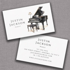 Pianist Piano Music Teacher Business Card at Zazzle