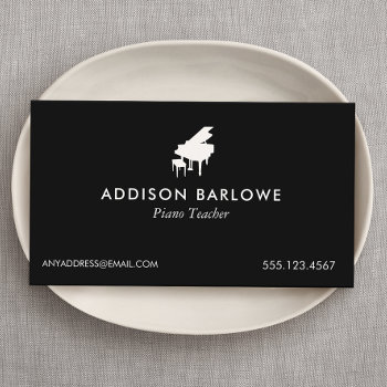 Pianist Piano Music Teacher Grand Piano Business Card by sm_business_cards at Zazzle