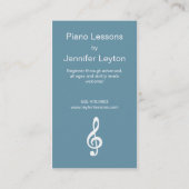 Pianist Piano Player Teacher Music Studio Musician Business Card (Back)