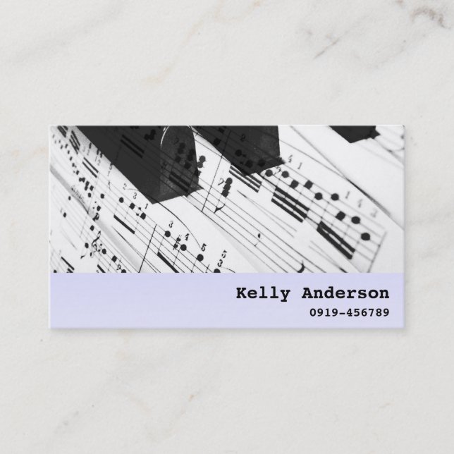 Pianist/Piano Tutor Musician Calling Card (Front)