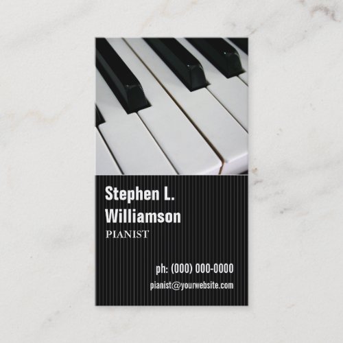 Pianist Pinstripe Business Card