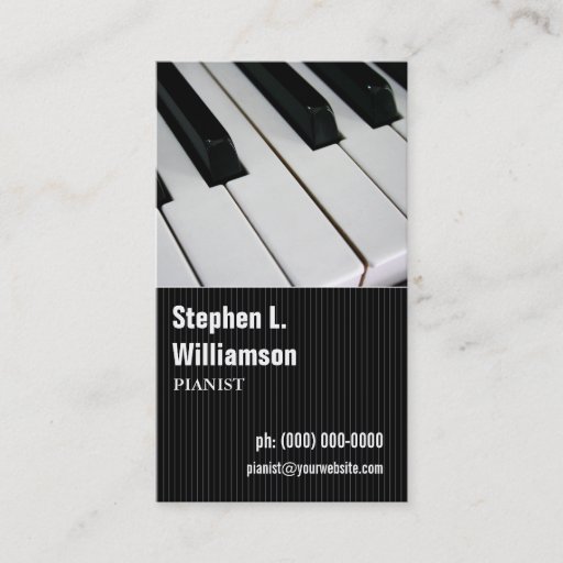 Customizable Pianist Pinstripe Business Card