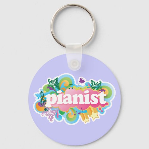 Pianist Retro Piano Gift Keychain