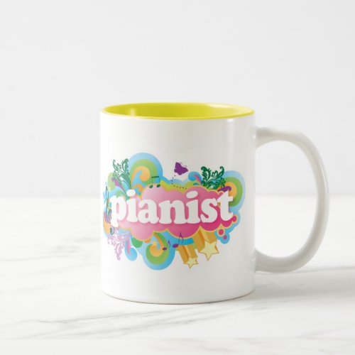 Pianist Retro Piano Gift Two_Tone Coffee Mug