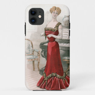 Pianist Vintage Edwardian Fashion Illustration iPhone 11 Case