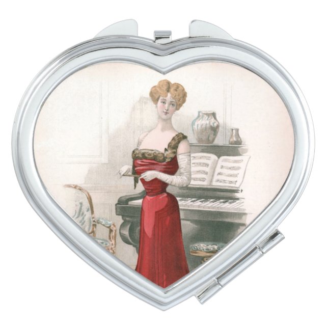 Pianist Vintage Edwardian Fashion Illustration    Compact Mirror (Front)