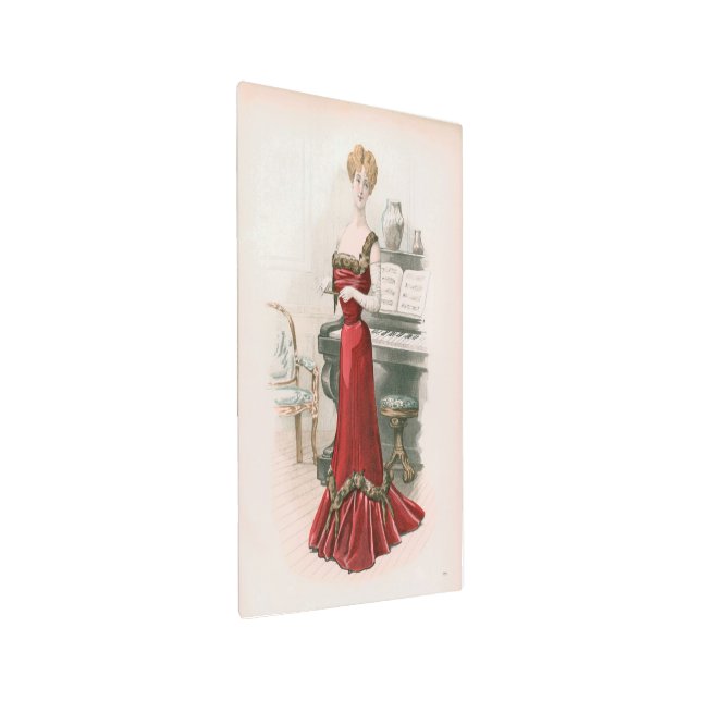 Pianist Vintage Edwardian Fashion Illustration     Metal Print (Angled)