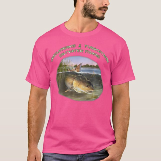 Piankatank River Chesapeake Bay Red Drum Fishing T-Shirt (Front)